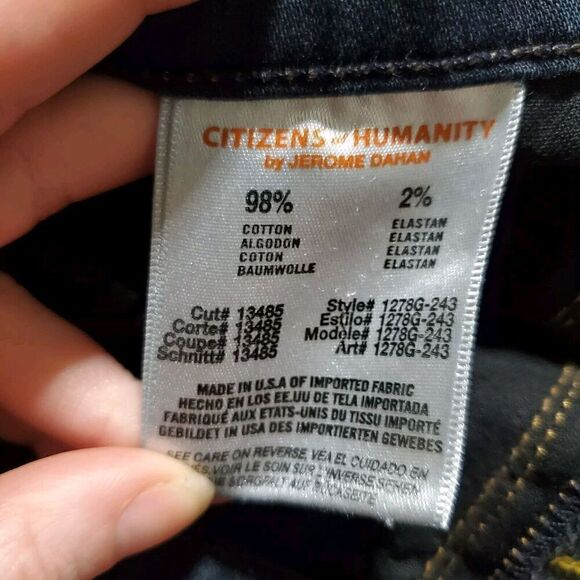 Citizens Of Humanity Ava Capri Jeans Size 26 Low Rise Straight Stretch Raw Hem - Picture 10 of 12